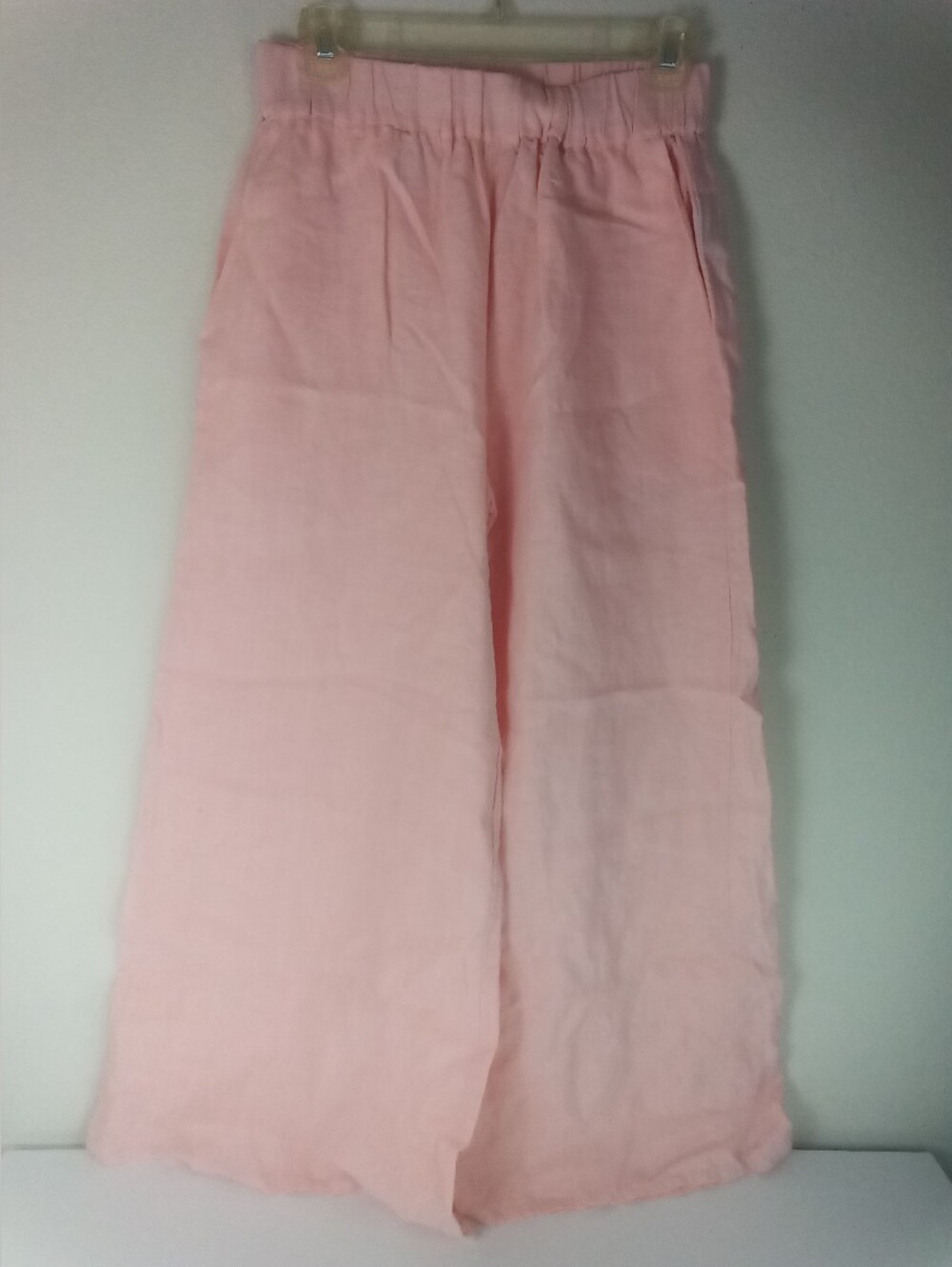 Andrea & Joen Ivy French Linen Petal Pink Wide Leg Pants  Lagenlook Minimalist